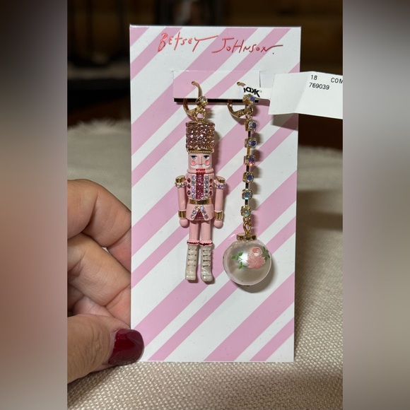 Betsey Johnson Jewelry - PINK NUTCRACKER Betsy Johnson CHRISTMAS Earrings